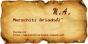 Merschitz Ariadné névjegykártya